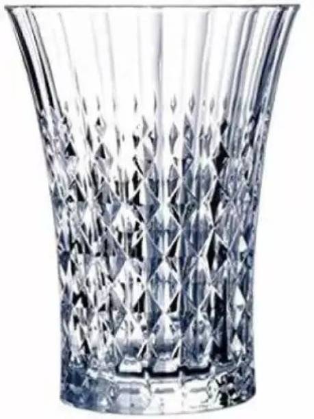 SMILERY (Pack of 6) Tall Diamond Engraved Glass Set Water/Juice Glass