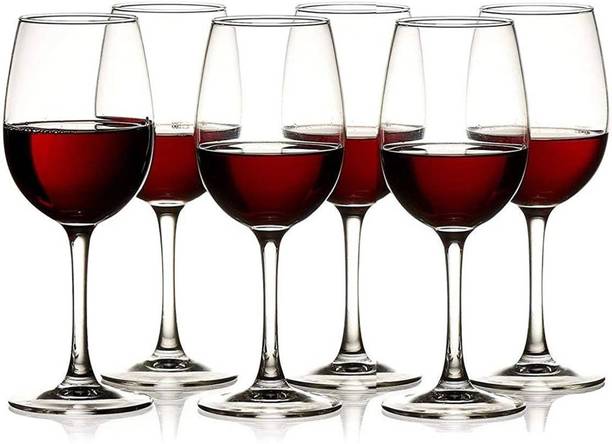 V Bright (Pack of 6) Wine Glass Ideal for White or Red Wine Party Glass, Whisky Glass, Clear Glass Set Wine Glass