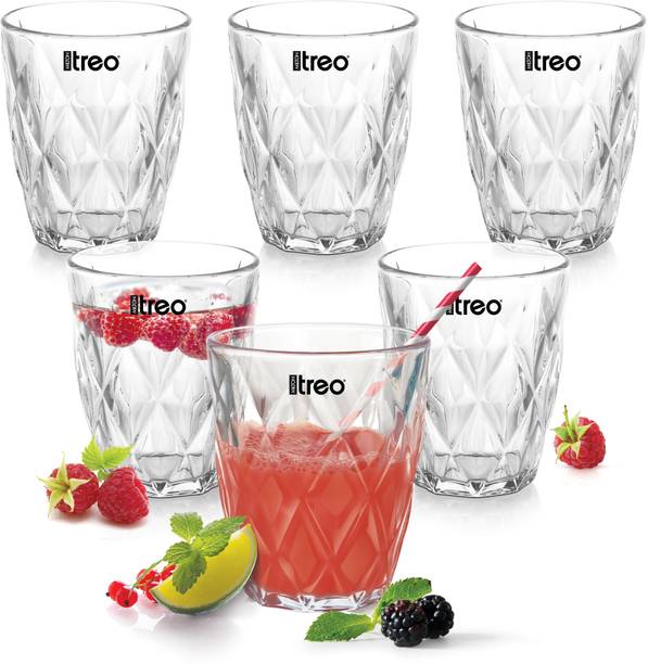 TREO (Pack of 6) Shimmer Tumbler Glass Set Water/Juice Glass