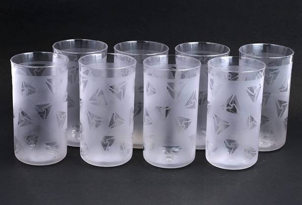 Finner (Pack of 8) Diamond Design For Water and Juice Glass Set | Glass Set Water/Juice Glass
