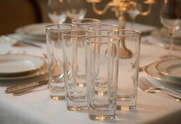 Tap2kaart (Pack of 6) Transparent Glass Tumbler Set of 6 for Juice Water Whiskey Beer 250ml Glass Set Beer Glass