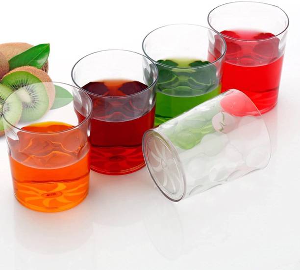 गैम्बिट Multi Purpose Unbreakable Drinking Glass Set of 6 Pieces, Plastic,300 ml Capacity Each, Clear Glass , Water and Juice Glass Set . ग्लास सेट