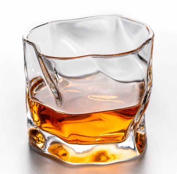 Zyglora (Pack of 4) CRUMPLE WHISKEY TUMBLER-78 Glass Set Whisky Glass