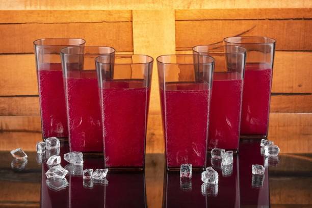 सेंट्रीकस SQUARE Shape Plastic UNBREAKABLE Water Glasses Grey Set of 6 ग्लास सेट