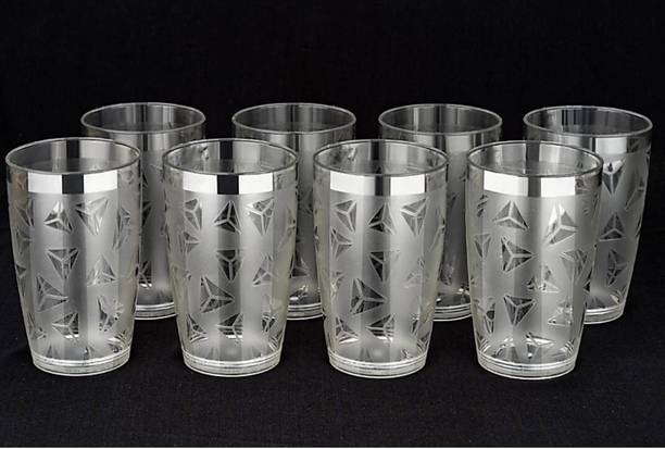 SKYHEART (Pack of 8) PrismGlass_8clear Glass Set Water/Juice Glass