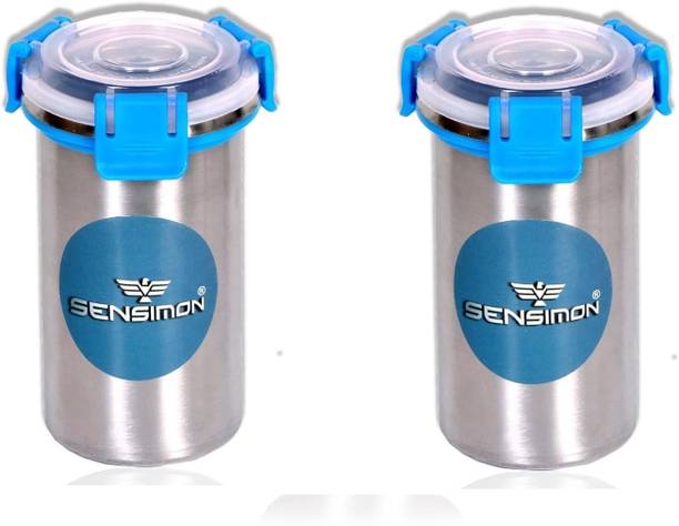 Sensimon (Pack of 2) 500ML Each Stainless Steel Glass Tumbler with Lid Leak Proof Glass Set Water/Juice Glass