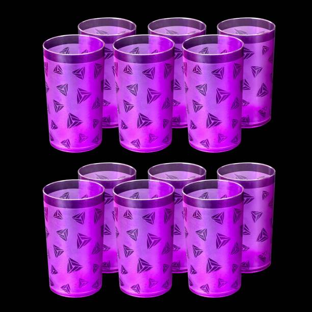 BELLERBIRD (Pack of 12) Premium quality prism with diamond design Unbreakable Stylish Glass Set Water/Juice Glass
