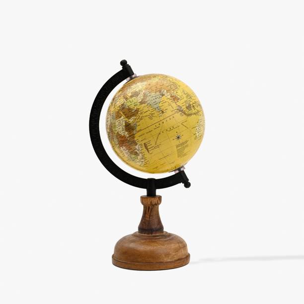 CASA DECOR Yellow Mellow Abstract Globe Desk Décor Earth Globe World Globe