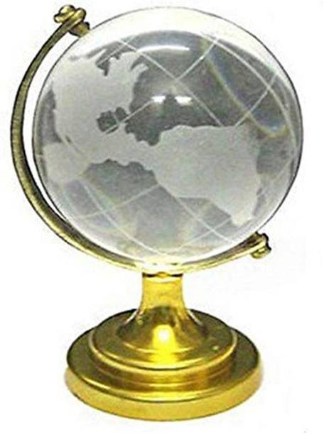 VR Creatives Vastu/Feng Shui Crystal Globe for Success Good Luck and Prosperity Paper Weights Crystal Globe word World Globe