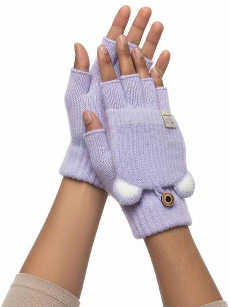 AlwaysFancy Self Design Winter Women Gloves
