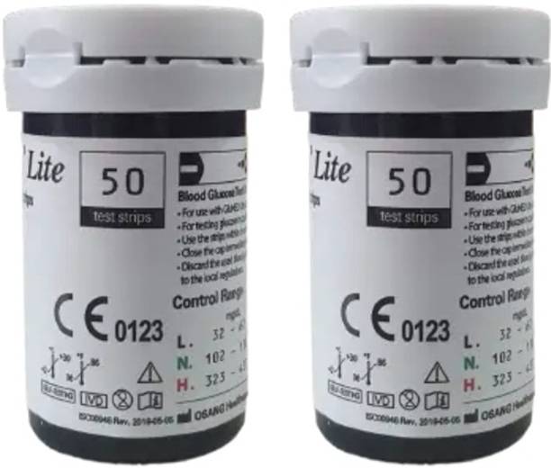 Gluneo Lite (50x2) Blood Glucose Strips 100 Glucometer Strips
