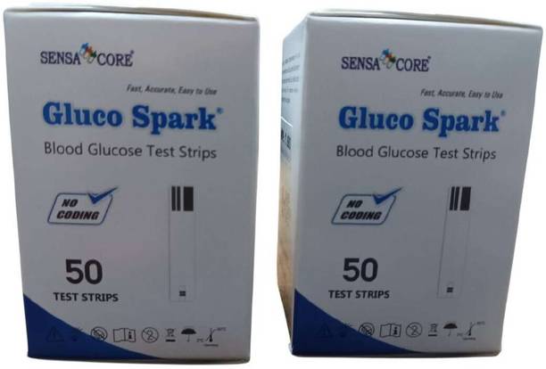 gluco spark Blood glucose test strips (50*2) glucometer strips 100 Glucometer Strips