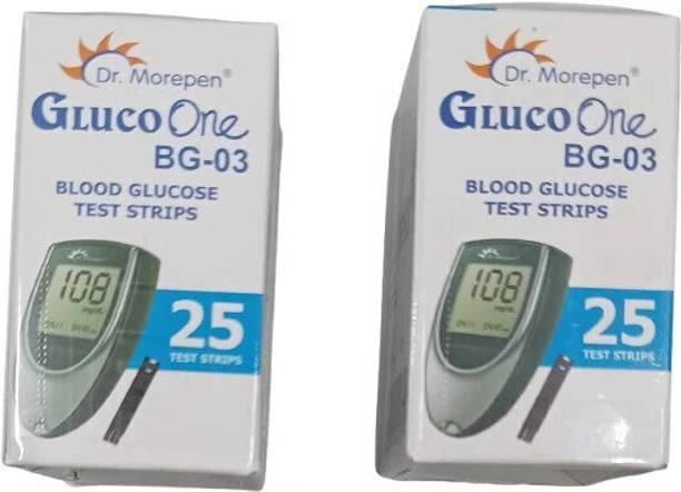 Dr. Morepen Glucoone BG03 Strips (25X2=) 50 Glucometer Strips
