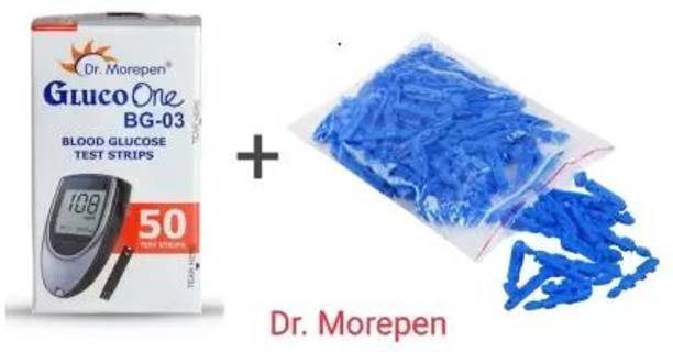 Dr. Morepen BG03 50lancets and 50 Glucometer Strips