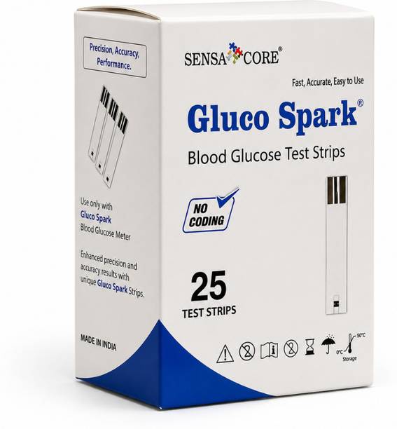 B-Arm Glucospark Sugar Test Strips 25 | Fast & Accurate Blood Sugar Testing Pack 25 Glucometer Strips