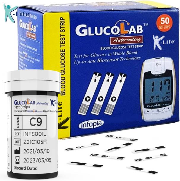 K-life Glucolab Glucose Sugar Testing 50 Glucometer Strips