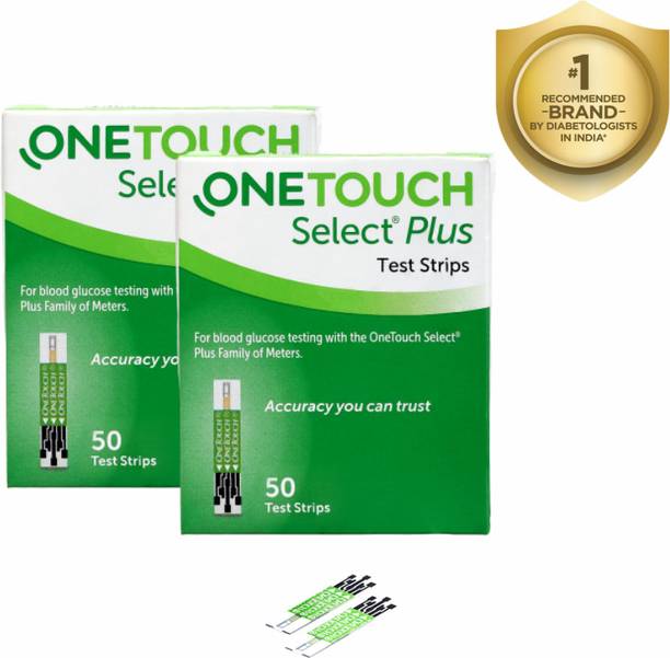 OneTouch Select PLus 50 Strips (Pack of 2) 100 Glucometer Strips