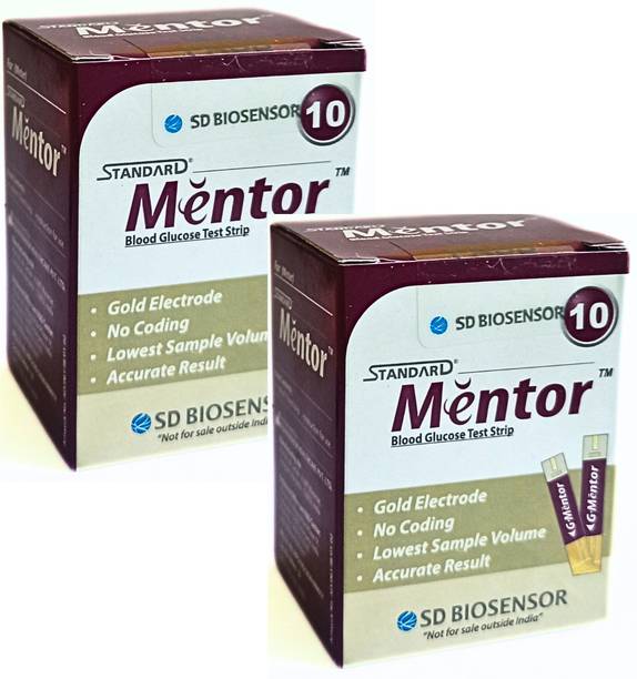 STANDARD Mentor Blood Glucose Test Strips - Pack of 20 Glucometer Strips