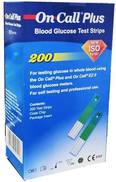 On Call Plus Blood Glucose 200 Glucometer Strips