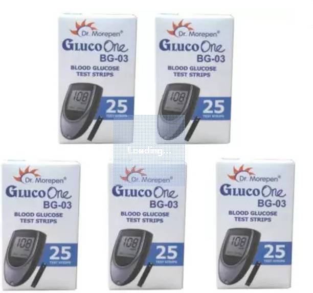 Dr. Morepen Dr.Morepen BG-03 25 Glucometer Strips ( Pack of 05 ) 25 Glucometer Strips