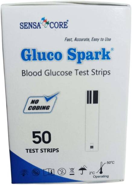 gluco spark Blood glucose test strips glucometer strips No Coding 50 Glucometer Strips