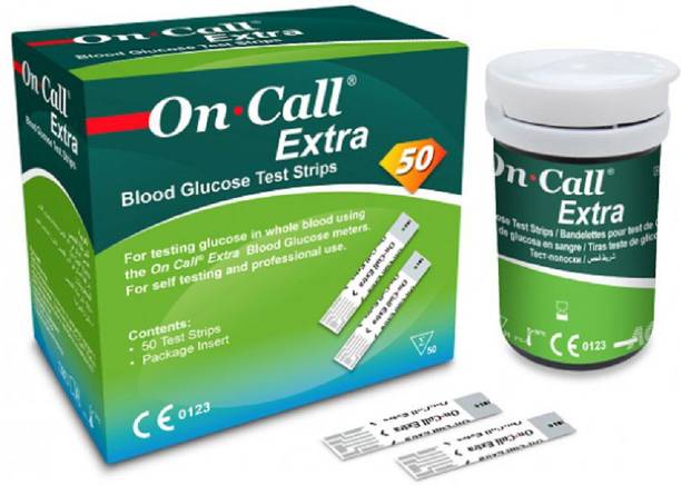 On Call Extra Meter Glucose Strips 50pc Long Expiry Fresh Lot 50 Glucometer Strips