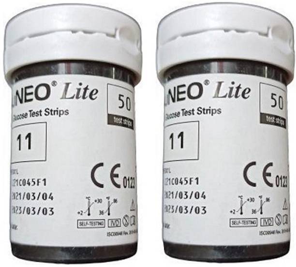 Gluneo Lite (2*50) Blood Glucose Test 100 Glucometer Strips