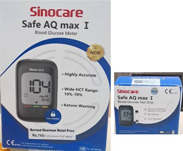 3S Sinocare Safe AQ Max I 50 strips with One Glucometer- Glucometer