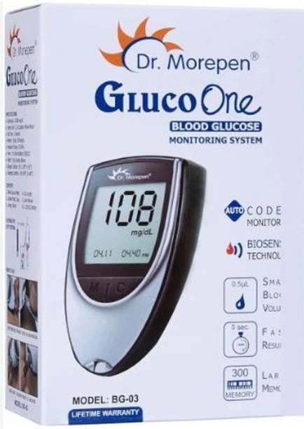 Dr. Morepen Blood Glucose Monitoring System with Lancing Device, 10 Lancets Glucometer