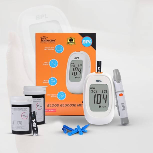 BPL Medical Technologies Blood Glucose Meter Kit with 35 (10+25) Diabetes Test Strips Combo Glucometer