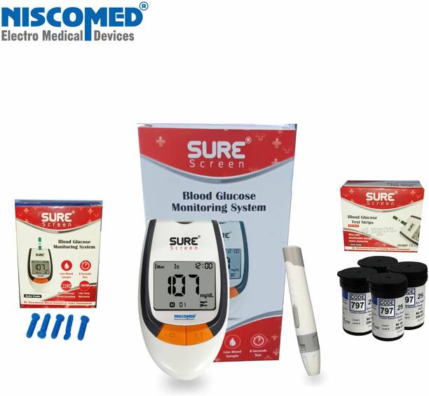 NISCOMED Blood Glucose Machine With 100 Glucometer