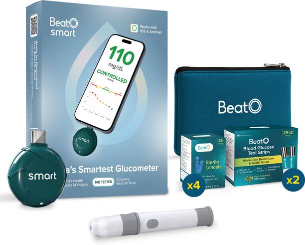 BeatO Smart Glucometer |Auto-Saves Readings |Sugar Test Machine|100 Kit Glucometer