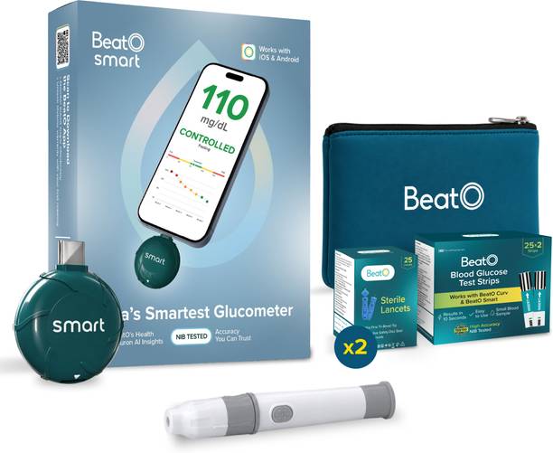 BeatO Smart Glucometer |Auto-Saves Readings |Sugar Test Machine|50 Kit Glucometer