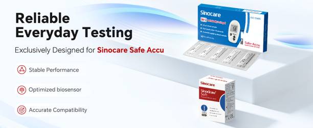 Sinocare Safe Accu Test Strip in Foil Glucometer
