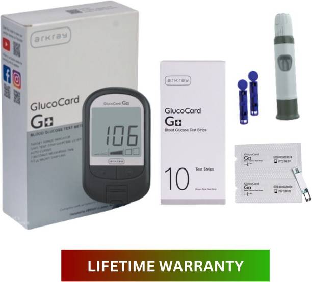 Arkray GlucoCard G+ Glucometer – Auto Coding, 10 Strips, 25 Lancets, Safe Strip Eject Glucometer