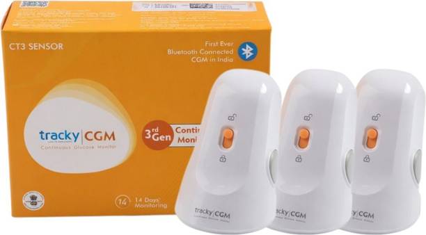 Tracky CGM Sensor For continuous glucose monitoring Pack of 3 Glucometer