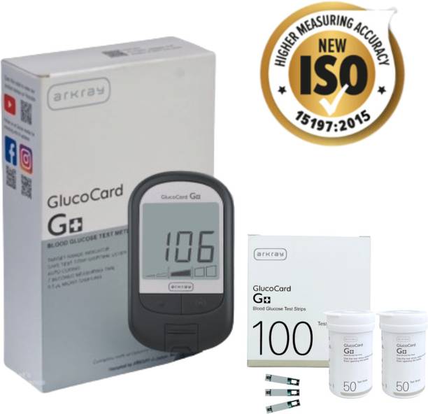Arkray GlucoCard G+ Diabetes Monitoring Kit – 100 Test Strips, Result Level Indicator Glucometer