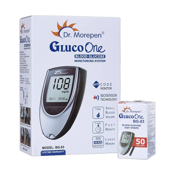 Dr. Morepen BG03 with 50 Strips (Combo Kit) Glucometer