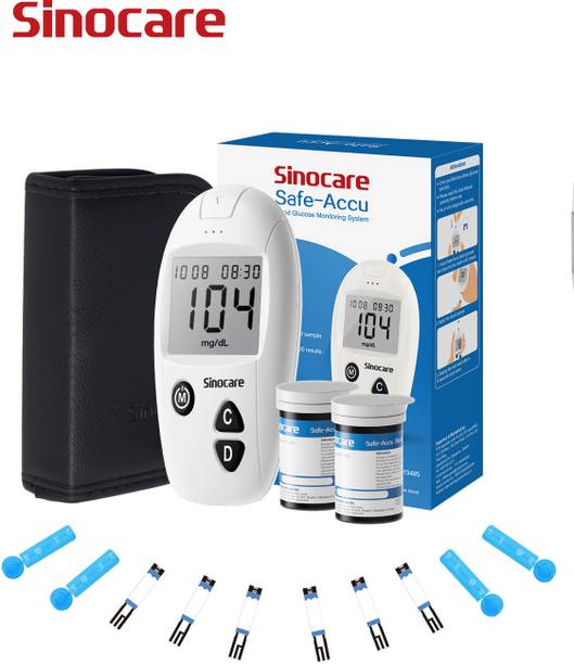 Sinocare Safe Accu Glucometer, 50 Test Strips, 10s Fast Results, No Coding for Diabetes Glucometer