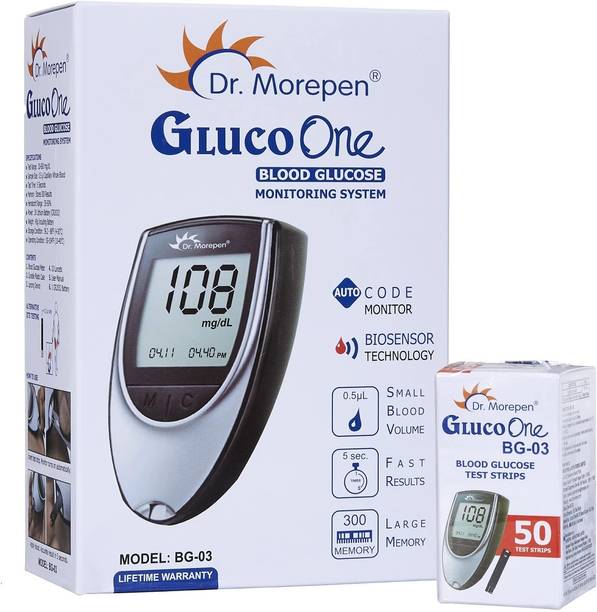 Dr. Morepen BG03 with 50 Strips (Combo Kit) Glucometer