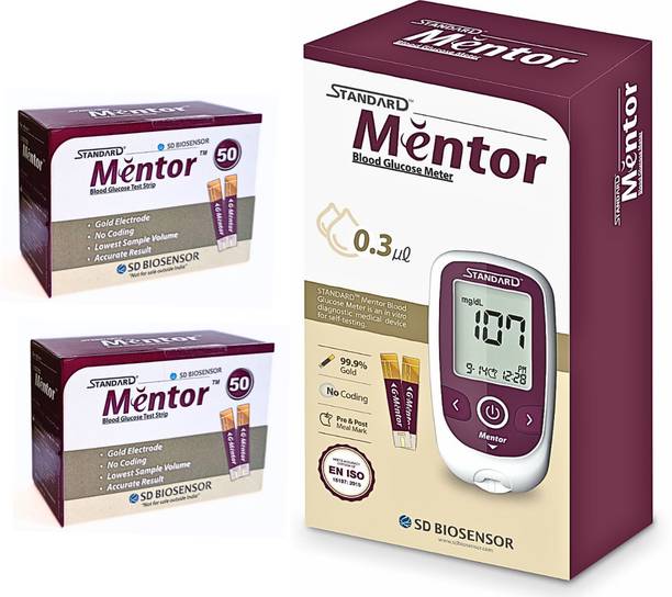 STANDARD Mentor Blood Glucose Monitor With 100 Strips Glucometer