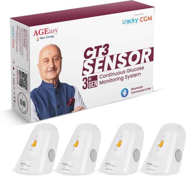 AGEasy CGM Sensor - Continuous Glucose Tracking | Better Diabetes Management, Pack of 4 Glucometer