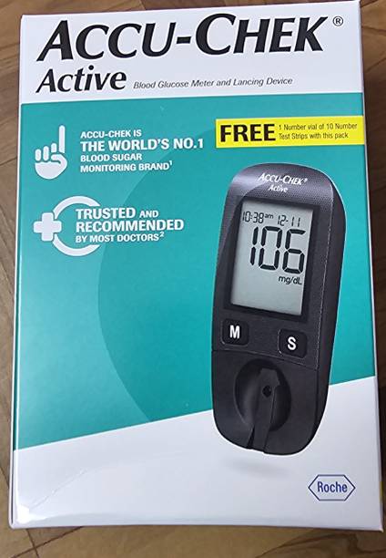 ACCU-CHEK ACTIVE BLOOD GLUCOMETER WITH 10 STRIPS Glucometer