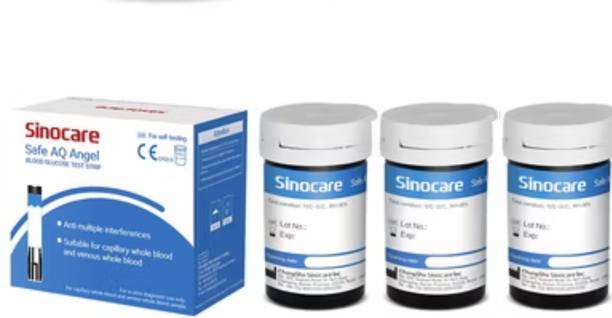 3S Sinocare Safe AQ Angel 75 strips || long expiry Glucometer