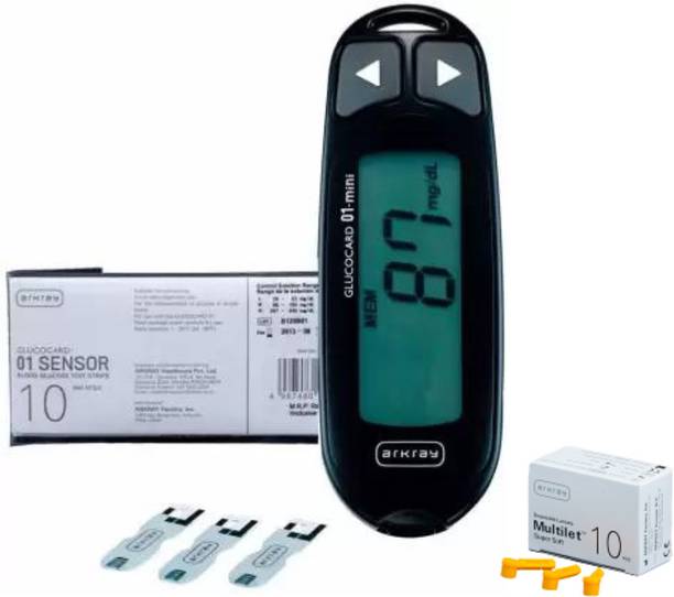 Arkray MAX GLUCOCARD 01-mini Blood Glucose Monitor with 10 Strips 10 Lancet Glucometer