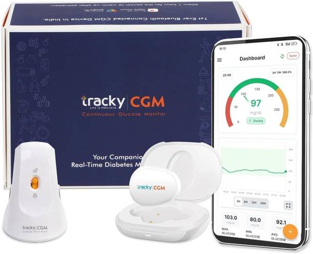 Tracky CGM Continuous Glucose Monitor New User Kit For real-time Blood Sugar Monitoring Glucometer