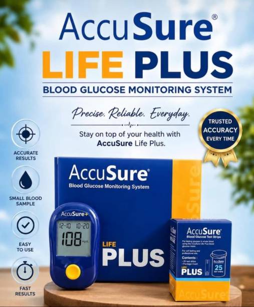 AccuSure LIFE PLUS with 25 Strips Glucometer
