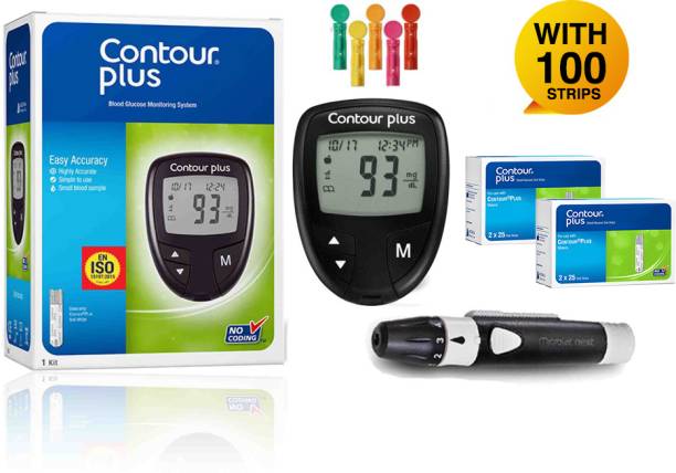 CONTOUR PLUS With 100 Strips Glucometer