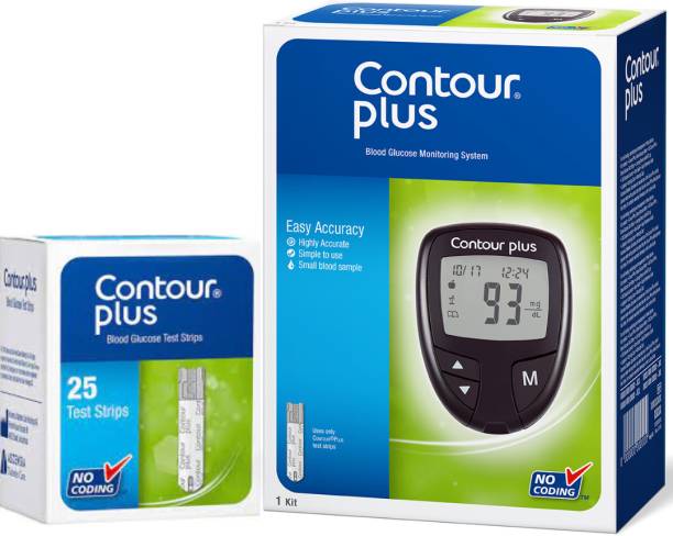 CONTOUR PLUS Blood Glucose Monitoring System 25 Strips Glucometer