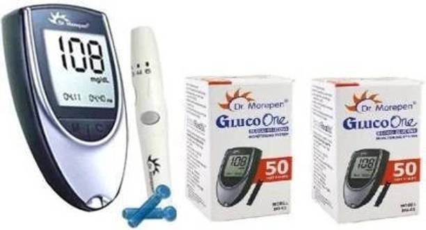 Dr. Morepen BG-03 Glucometer And 100 strips Glucometer (Black, Grey) Glucometer